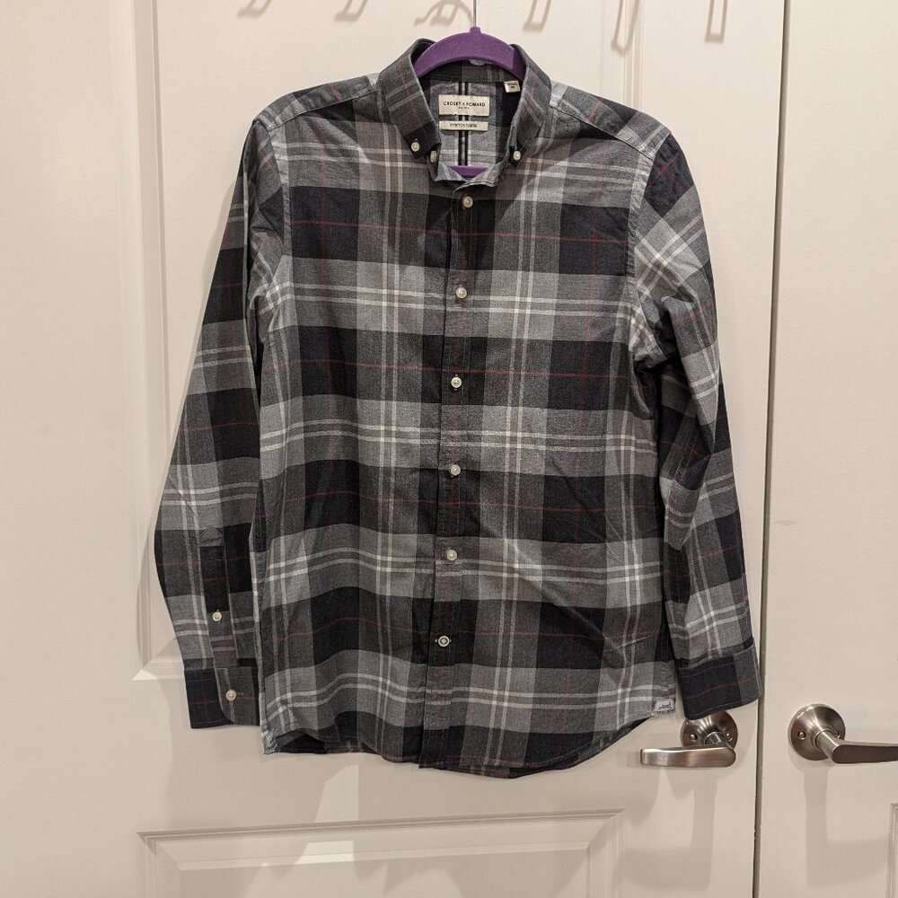 Crosby & Howard Men’s Plaid Long Sleeve Button Down Shirt Size M